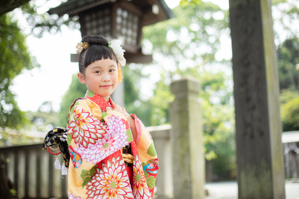 着物 袋帯 七五三 7歳 ハーフ成人式 アンティーク 全通柄 丸帯 - 七五三