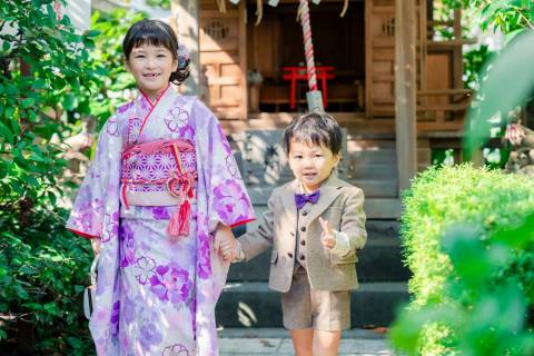 七五三撮影での兄弟