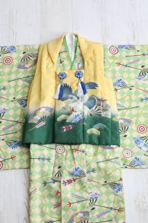 個性的な柄と鮮やかなグラデーションが美しい着物