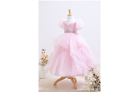 ③ロイヤルピンク・ビジューベルトドレス(100cm・GOLDランク)